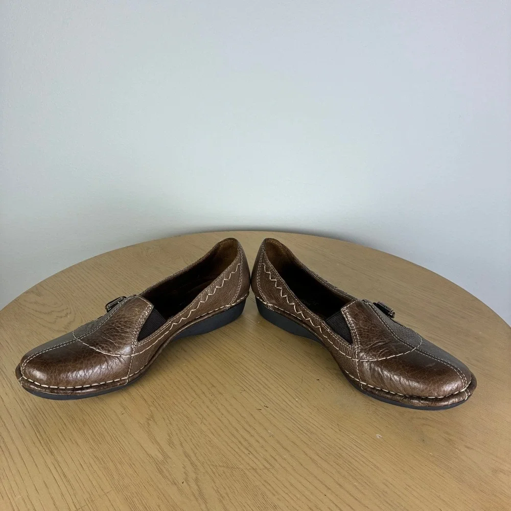 Naturalizer Rival Leather Flat Loafers Women's 6.5 Buckle Slip On Comfort Shoes
